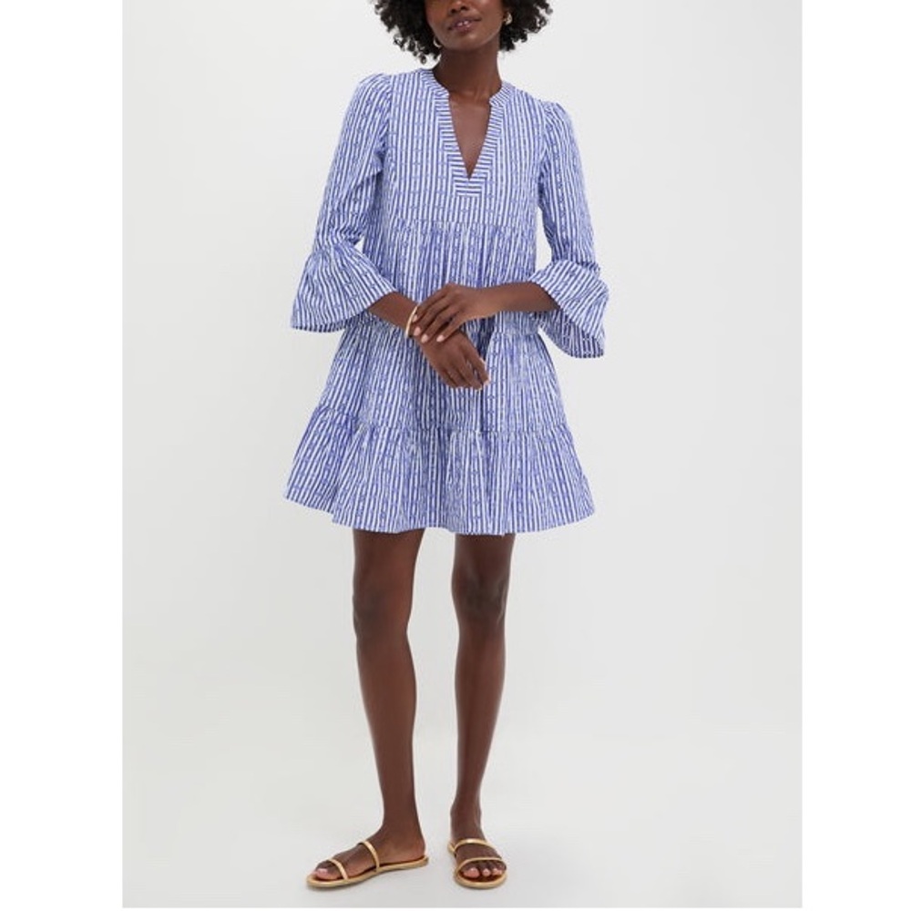 POMANDER PLACE
Blue Stripe Floral Embroidered Lanie Dress - Picture 10 of 10